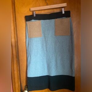 COS color-block wool knit skirt Mohair pockets